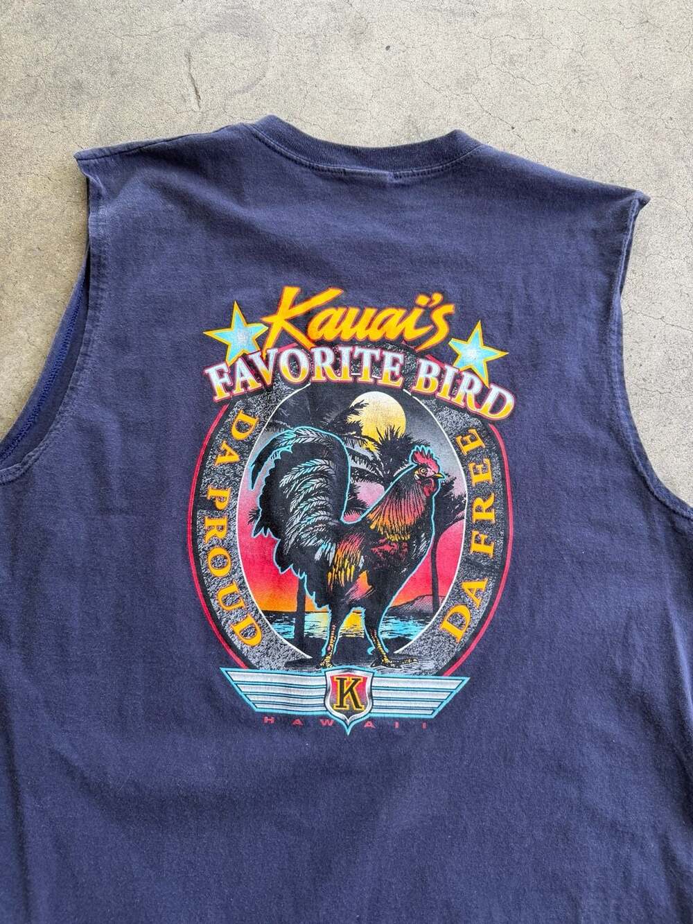 Vintage Anvil Kauai's Favorite Bird Rooster Graphic Sleeveless T-Shirt